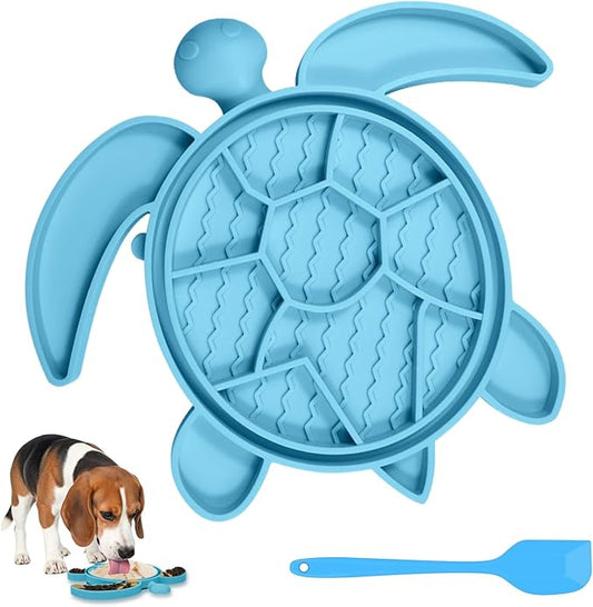 Turtle Dog Lick Mat for Dogs, Dog Slow Feeder Toy with Suction Cup, Dogs Licking Mats for Pets, Food-Safe Silicone Pet Lick Pad, Improve Digestion, Suitable for Various Foods