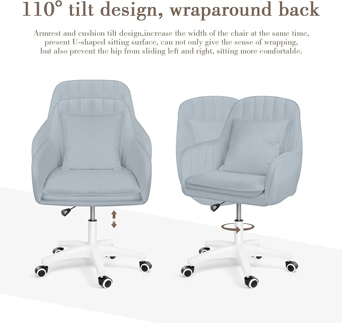 Cute Office Chair - Adjustable Task Chair, Modern & Comfortable, 360 Swivel, Mid Back, Suitable for Home Office & Living Room
