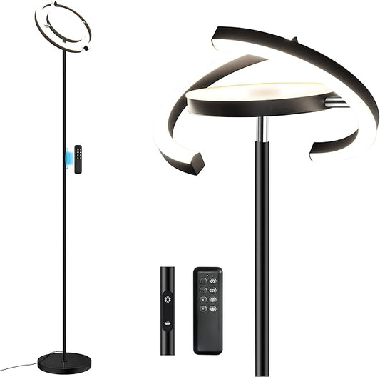 Floor Lamps for Living Room, Stepless Dimmable & Dimmable LED Floor Lamp,Modern Rotatable Reading Standing Lamp with Remote &Touch Control Tall Lamp for Bedroom Office