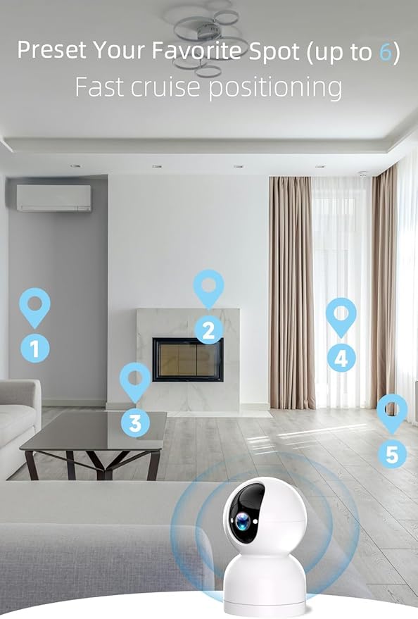 Rraycom 2K Security Camera for Baby Monitor, Pan/Tilt Indoor Cameras for Home Security, Indoor Camera with Motion Detection and Tracking, 2-Way Talk, Color Night Vision,24/7 Cloud &SD, Works w/Alexa