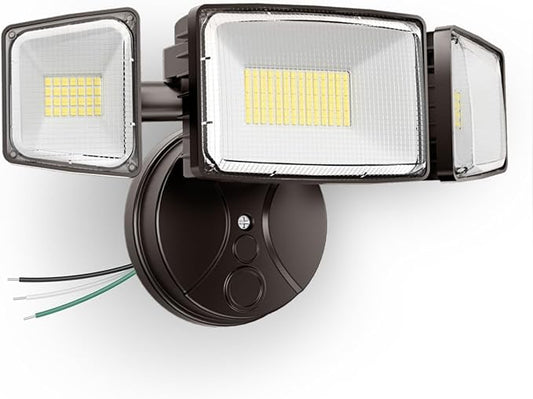 Onforu 80W 9000LM Flood Lights Outdoor, Brightness Security LED Flood Lights with 3 Adjustable Heads, Switch Controlled, IP66 Waterproof 6500K Outside Exterior Flood Light for Yard Garage Eave Patio