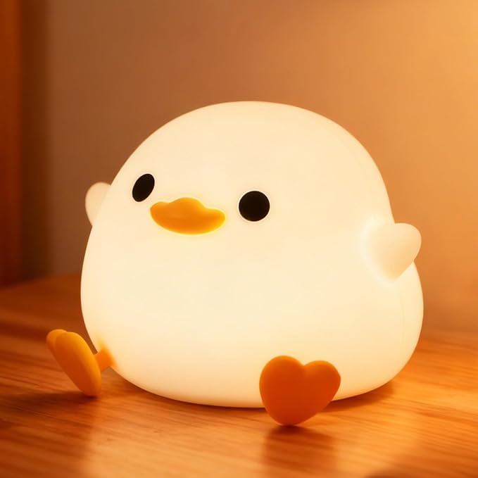 Duck Lamp, Cute DoDo Duck Night Light , Dimmable Ducky Night Lamp, Silicone LED Squishy Nursery Nightlight for Kids , Rechargeable Bedside Touch Animal Lamp, Dorm Decor Xmas Gift Toy for Baby/Kids