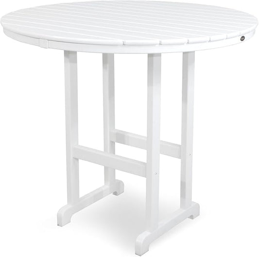 Trex Outdoor Furniture TXRBT248CW Monterey Bay Round Bar Table, 48-Inch, Classic White