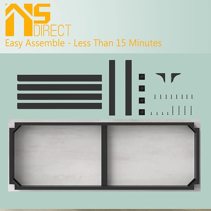 NSdirect 63" Large Computer Desk,Modern Simple Style PC Table Office Desk Wide Workstation for Study Writing,Gaming and Home Office,Extra 1" Thicker Wooden Tabletop and Black Metal Frame,White+Black