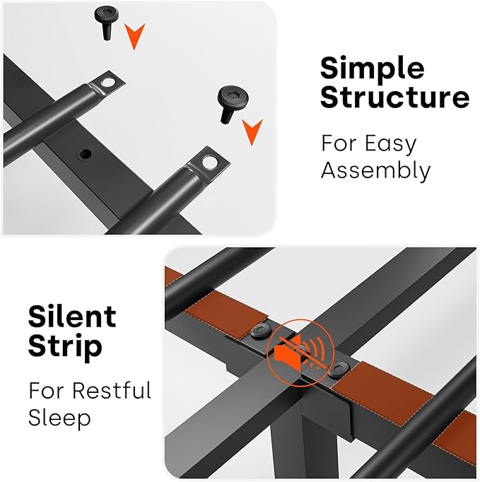 Farmhouse Full Bed Frame with Bookcase Storage Headboard, Charging Station, LED Light and 2 Storage Drawers, Noise Free, No Box Spring Needed, Brown