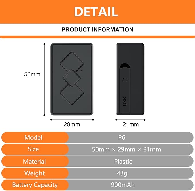 Mini Car GPS Tracker for Vehicles,Portable Real Time Magnetic GPS Tracking Device,No Subscription Required/No Monthly Fee Full Global Coverage Location Tracker for Kids,Dogs,Trucks