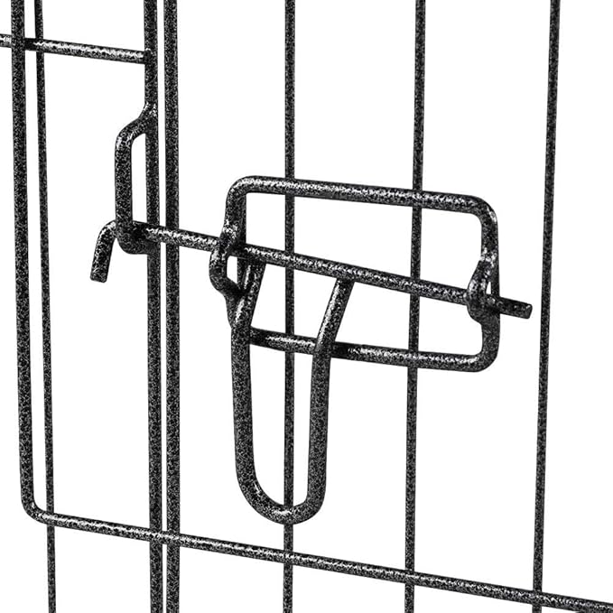Yaheetech 24" High 8 Panel Dog Playpen Foldable Metal Pet Exercise Pen Puppy Play Fence with Door for Small Animals Black