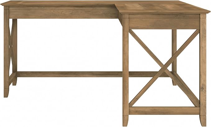 Bush Furniture Key West 60W Modern Farmhouse L Shaped Desk in Reclaimed Pine, 60-Inch Corner Computer Table for Home Office Workspace