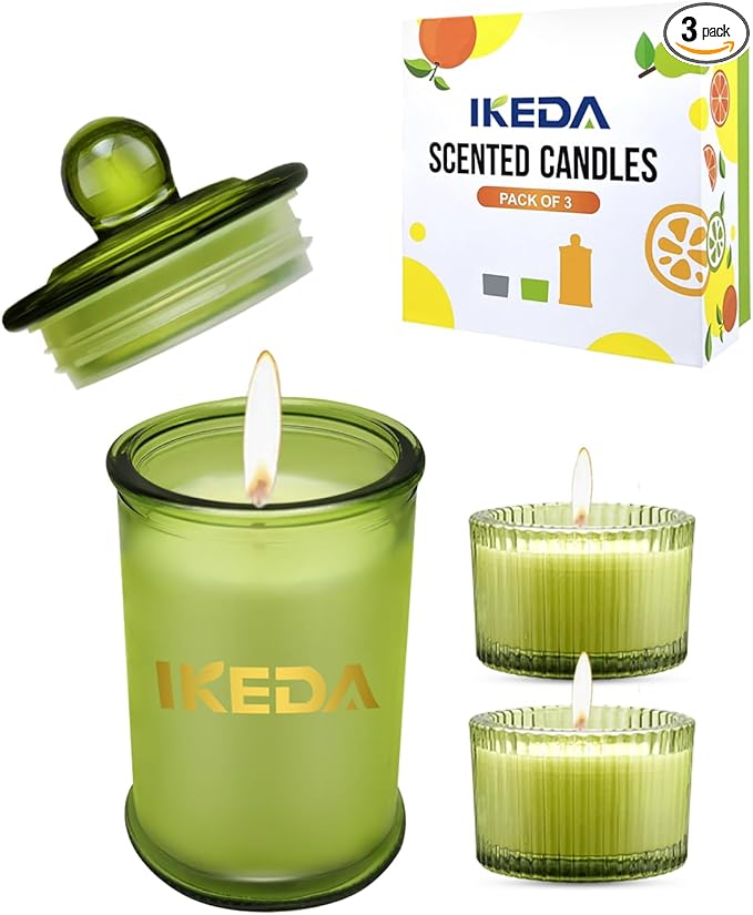 Scented Candles,3pcs Nature Aroma Home Aromatherapy Candles Gifts Set,80h Long Lasting Burn Time Soy Wax Candle for Bar, Birthday, Valentine, Christmas