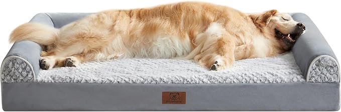 WNPETHOME Orthopedic Dog Bed for Large Dogs – XL Washable Pet Bed with Waterproof Cover, Bolstered Sides & Anti-Slip Base – Premium Plush Dog Couch for Indoor Use, Comfort & Joint Relief