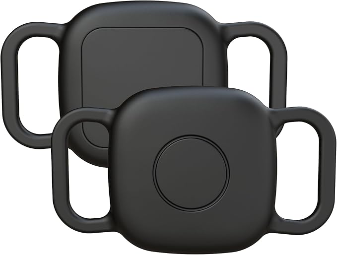 Waterproof Dog Collar Holder for Tile Mate 2024/ Mate 2022 Tracker, Anti Lost Soft Silicone Case for cat pet Necklace, Protective Cover Accessories for Tile Tracker Finder (Black/Black)