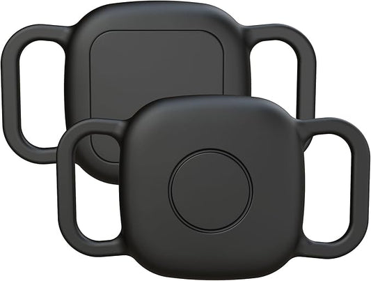 Waterproof Dog Collar Holder for Tile Mate 2024/ Mate 2022 Tracker, Anti Lost Soft Silicone Case for cat pet Necklace, Protective Cover Accessories for Tile Tracker Finder (Black/Black)