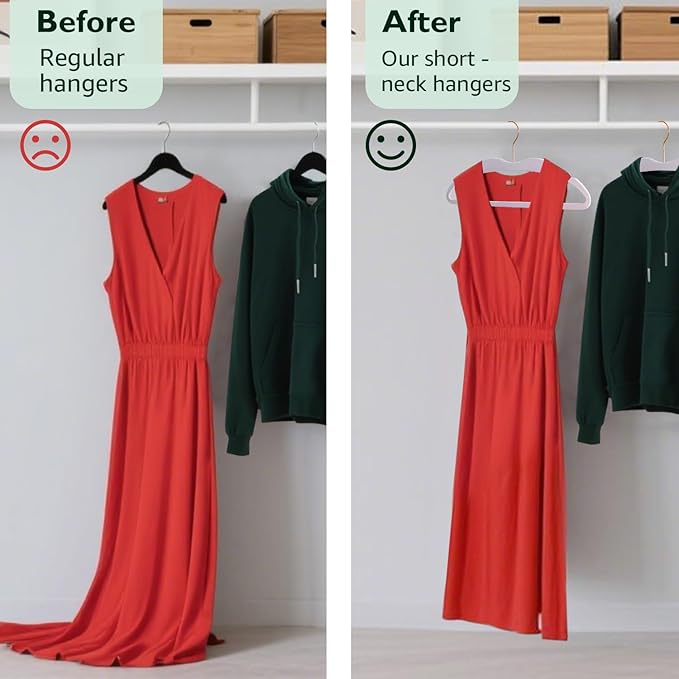 ManGotree Velvet Coat Hangers with Empty Aromatherapy Boxes, Non-Slip Short Neck Hangers, Ultra-Thin Space Saving Suit Hanger for Jacket, Shirt, Dress, Pants (22 Pack, Light Purple)