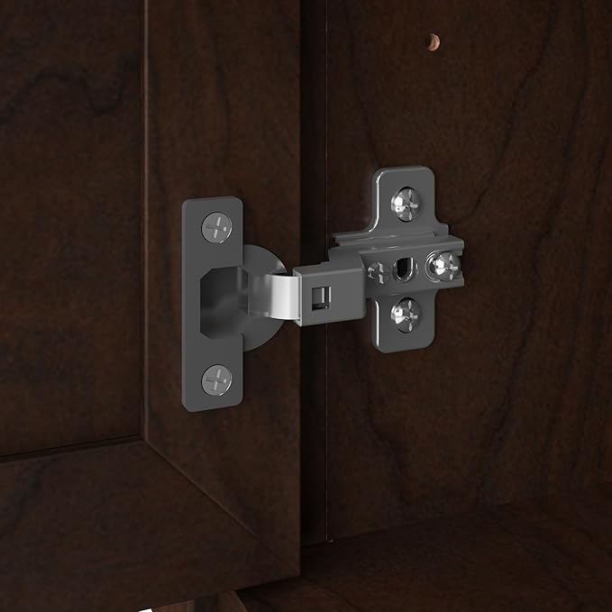 Bush Furniture Key West Tall Storage Cabinet with Doors and Shelves in Bing Cherry, 2 Door Organizer for Home Office, Living Room, Entryway