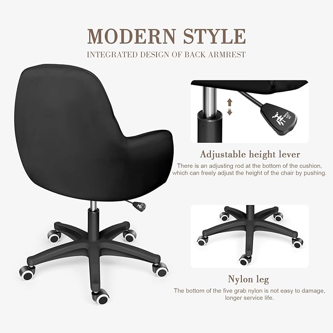 Cute Office Chair - Adjustable Task Chair, Modern & Comfortable, 360 Swivel, Mid Back, Suitable for Home Office & Living Room