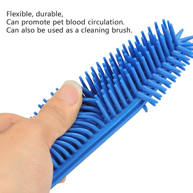 [2Pcs] Pet Hair Remove Brush, Car & Auto Detailing Portable Dogs Cats Hair&Lint Remover Rubber Massage for Furniture, Car Interiors, Carpet (Blue and Green)