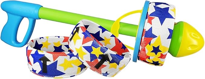 HurriK9 65-ft. Flying Ring Launcher Dog Exerciser Starter Pack with Extra-Tough Rings | Quickly Exercises Your Dog | Dog Toy Launcher Starter Pack & 3 Extra-Tough Spandex Foam Rings