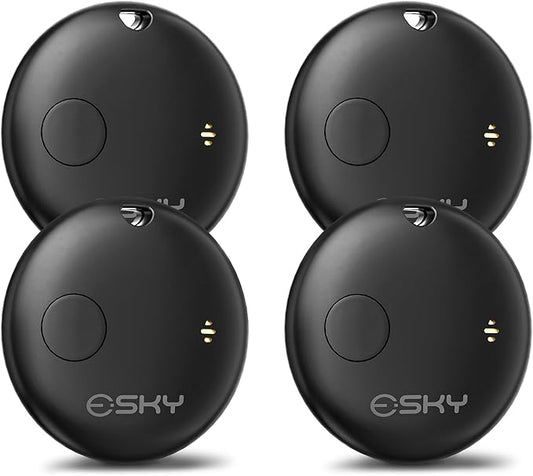 Esky Smart Tag for Air Tag-4 Pack, Bluetooth Luggage Tracker Compatible with Apple Find My APP (Only iOS, Not for Android), Key Finder and Item Locator for Luggage, Backpack, Suitcases, Pets, Wallet