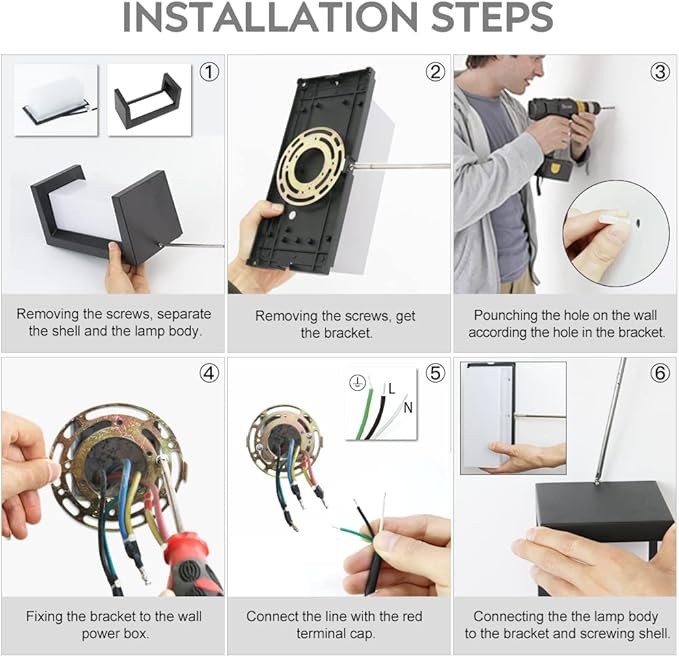 Sytmhoe Modern Outdoor Wall Lights,24W-LED Exterior Wall Sconce Light Fixtures,3-Color-Changeable Wall Mounted Lamps,Matte Black Porch&Patio Light,IP65 Waterproof for Hallway Stairs Gardens