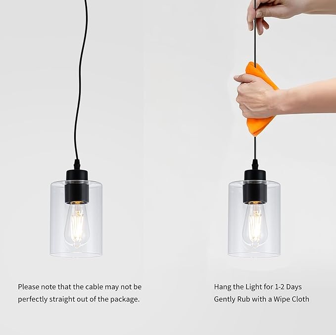 MAYNA 2 Pack Black Pendant Lights Kitchen Island, Mini Pendant Light Fixture with Clear Glass Shade, Adjustable Cord Industrial Farmhouse Hanging Ceiling Lamp for Dining Room, Sink, Bar(Bulb Included)