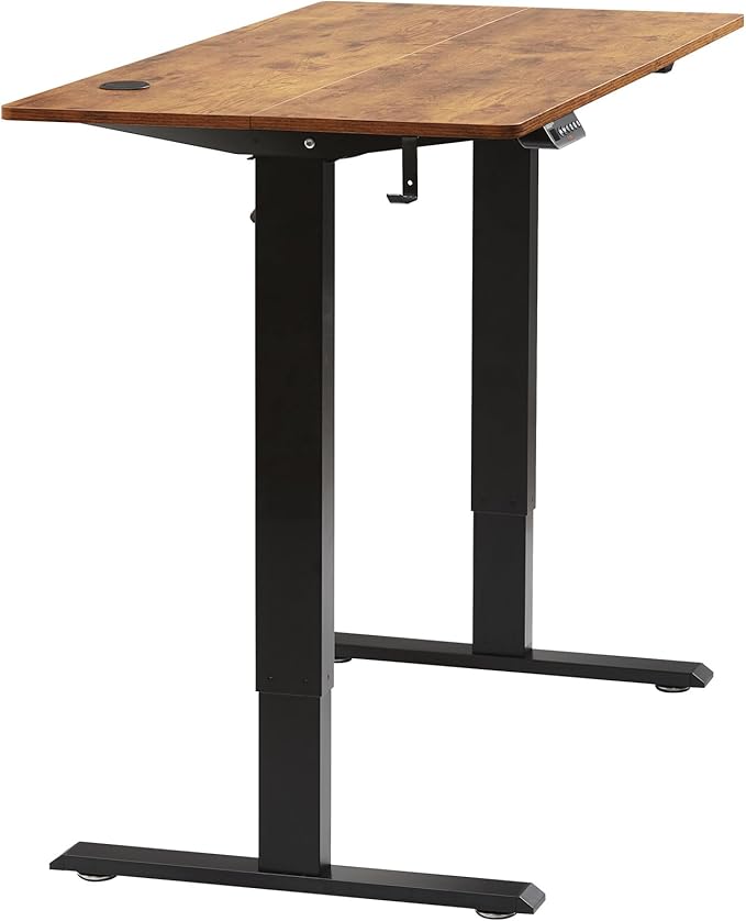 VEVOR Height Adjustable Desk, 47.2 x 23.6 in, Support 180 lbs, Electric Standing Desk with 3 Memory Presets, Sturdy Dual Metal Frame, Versatile Computer Sit Stand up Desks, Suitable for Home Office