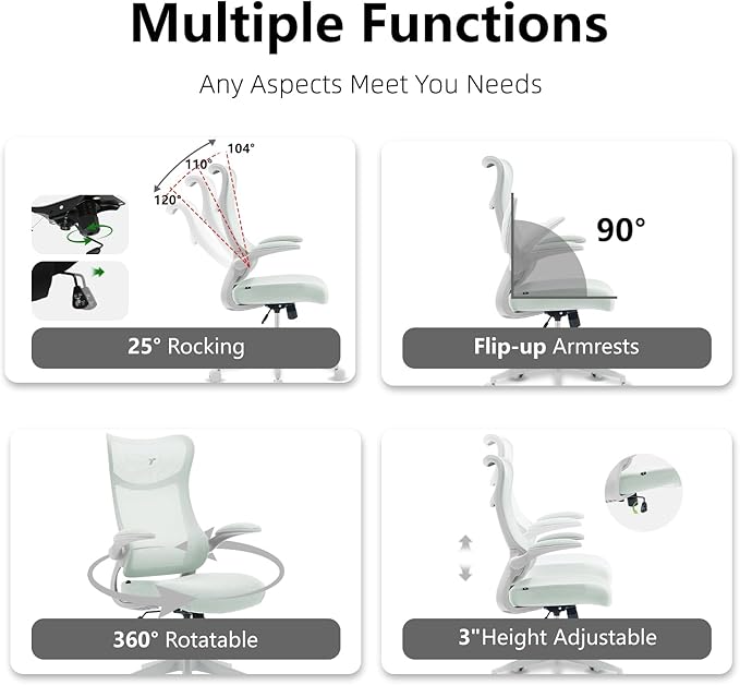 TT Airflex V2 Mesh Ergonomic Super Soft Wide Cushion Office Computer Desk Chair Adjustable Arms (Minty Green)