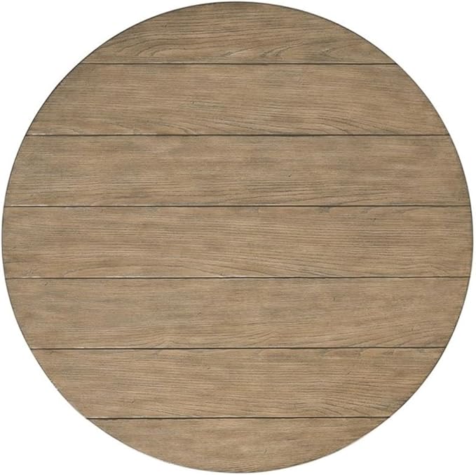 Pemberly Row Wood Coffee Table in Antique Oak and Matte Black