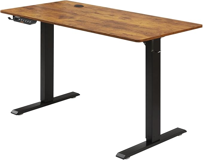 VEVOR Height Adjustable Desk, 47.2 x 23.6 in, Support 180 lbs, Electric Standing Desk with 3 Memory Presets, Sturdy Dual Metal Frame, Versatile Computer Sit Stand up Desks, Suitable for Home Office