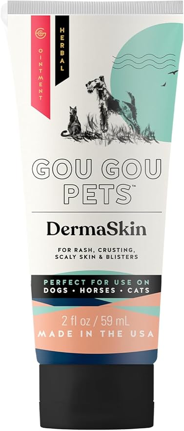 DermaSkin Dermatitis Ointment Holistic Natural Derived Herbal Pet Care for Dogs, Cats and Horses: Relieves Rash, Crusting, Dry Skin, Skin Problems and Skin Conditions - Made in USA - 2 oz