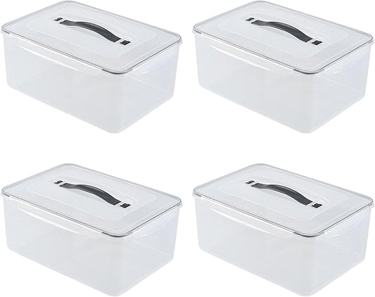 4-Pack 14.5 L Food Sealed Storage Container, Plastic Boxes with Airtight Lid