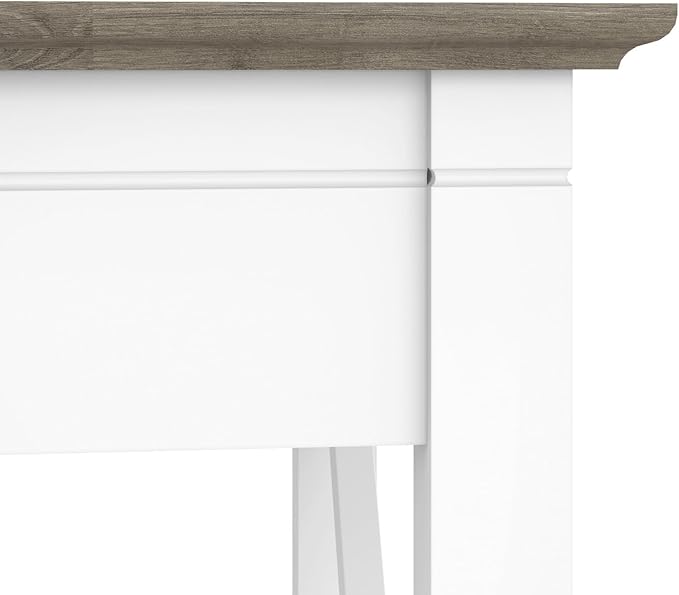 Bush Furniture Key West Modern Farmhouse L-Shaped Desk L Desk for Home Office in Pure White and Shiplap Gray 60W Corner Desk