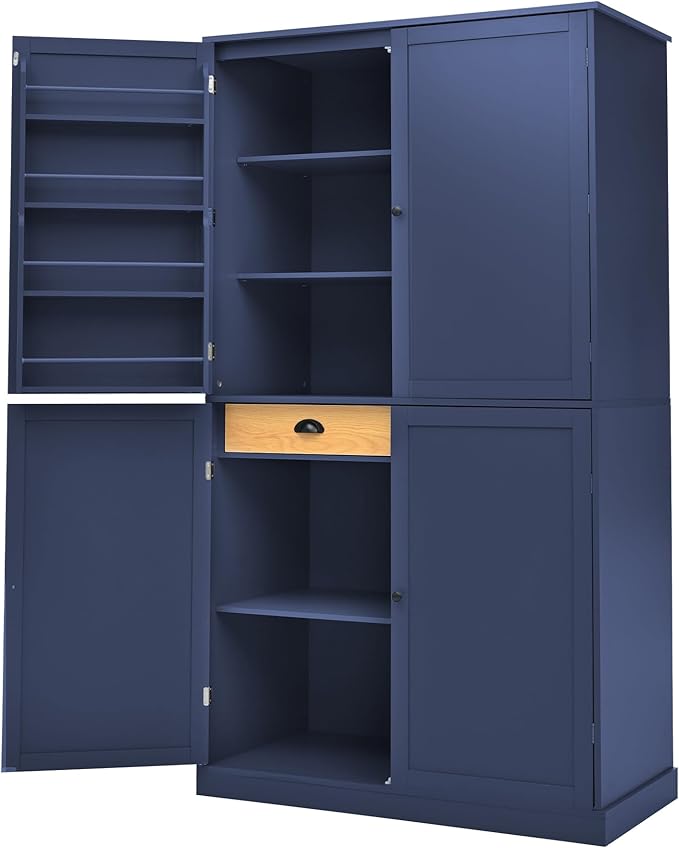 Merax 71.3" Tall Kitchen Storage Cabinet Pantry Farmhouse Freestanding Large Cupboard with 2 Drawers,2 Adjustable Shelves,for Dining Room