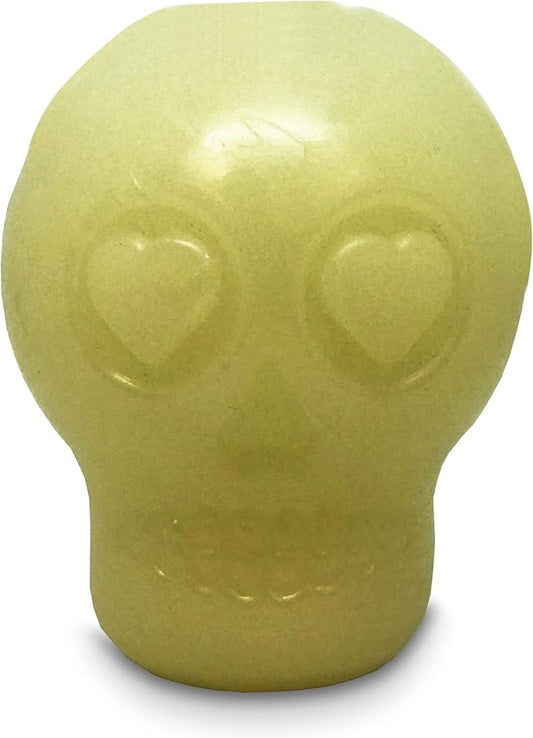 SodaPup MuttsKickButt Glow in The Dark Skull – Durable Dog Treat Dispenser & Chew Toy Made in USA from Non-Toxic, Pet Safe, Food Safe Rubber Material for Mental Stimulation, Problem Chewing, & More