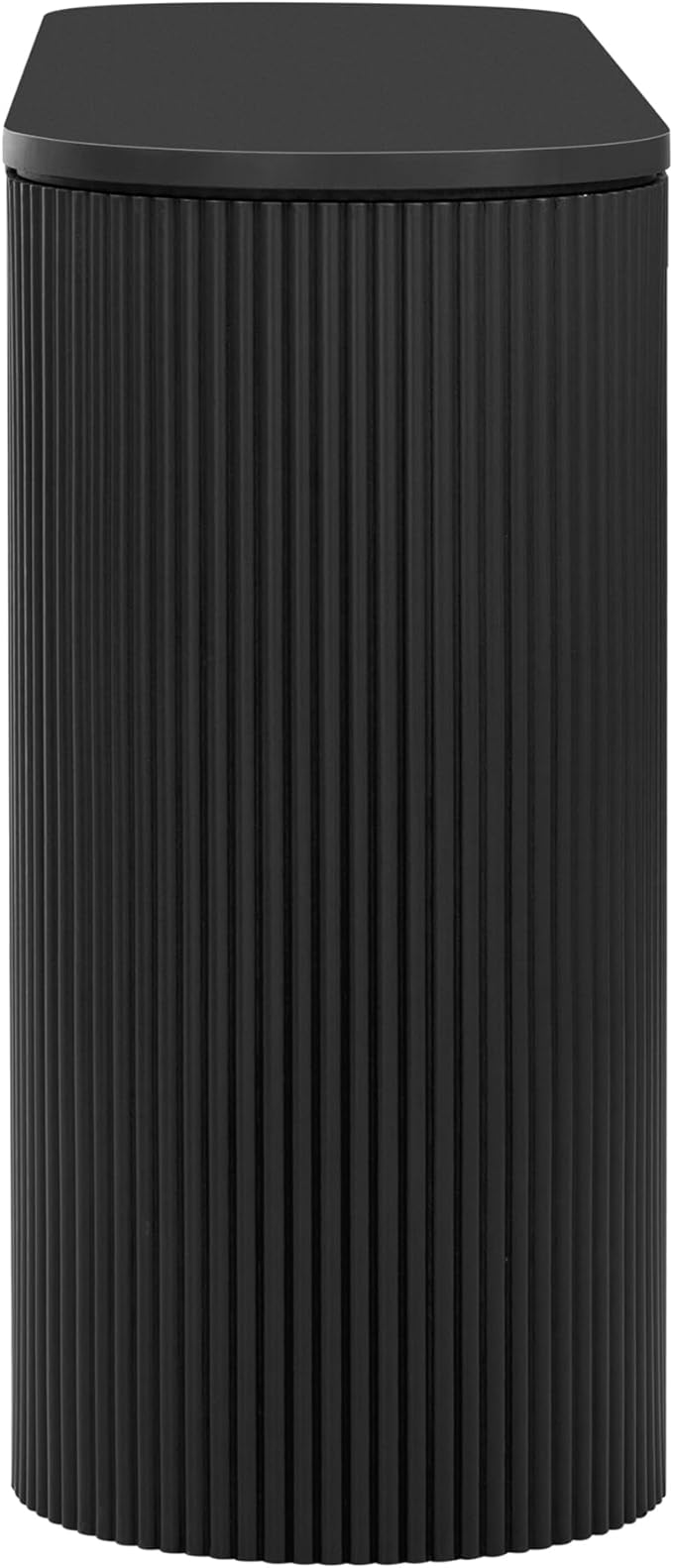 Modern Curved Console Table 59.2-Inch Fluted Entryway Sofa Table for Living Room Entrance Hallway Furniture, Black