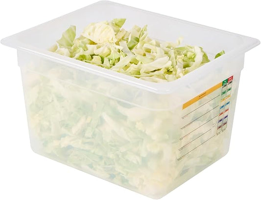 Restaurantware Food Pans Pack of 10 Plastic Rectangle Food Containers Half Size with Traceability Label, Storage Containers Dishwashable Hot Cold Friendly for Restaurants Buffet Commercial Use