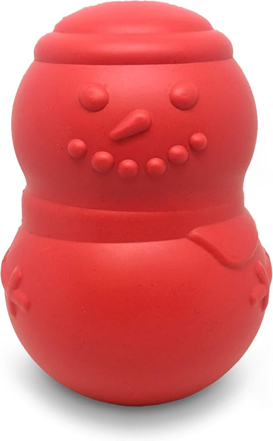 SodaPup MuttsKickButt Snowman – Durable Dog Treat Dispenser & Chew Toy Made in USA from Non-Toxic, Pet Safe, Food Safe Natural Rubber for Mental Stimulation, Problem Chewing, Calming Nerves & More