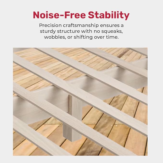 Solid Hardwood Platform Bed Frame with Slats, Quality Crafted in Pennsylvania, USA from Poplar by Mennonite Artisans, No Box Spring Needed, Easy Assembly
