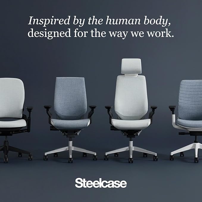 Steelcase Gesture Office Chair - Ergonomic Work Chair with Wheels for Carpet - Comfortable - Intuitive-to-Adjust for Desk - 360-Degree Arms - Tangerine Orange Fabric