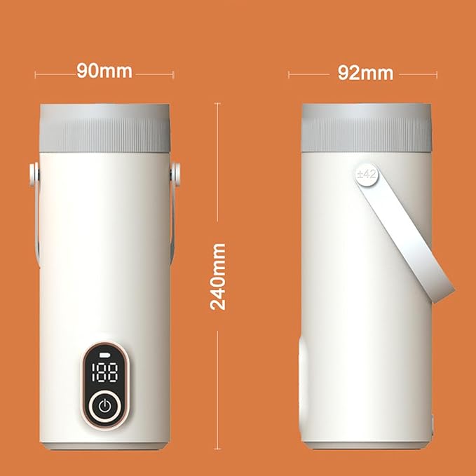 Small Electric Tea Kettle, Rechargeable Portable 304 Stainless Steel Travel Hot Water Boiler with 4 Temperature Settings, Cordless Use for Coffee Tea Milk, No BPA, No Odor, Long