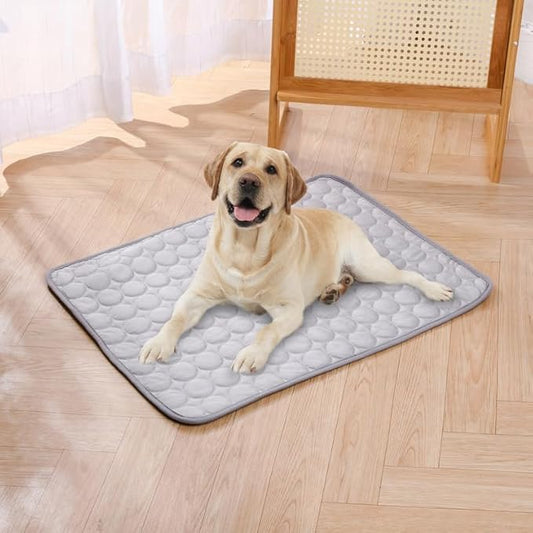 Dog Cooling Mat for Indoor & Outdoor - Reversible Pet Coolings Pad with Ice Silk, 3 Sizes (XS-L) - Cooling Blanket for Dogs & Cats (Grey, X-Small)