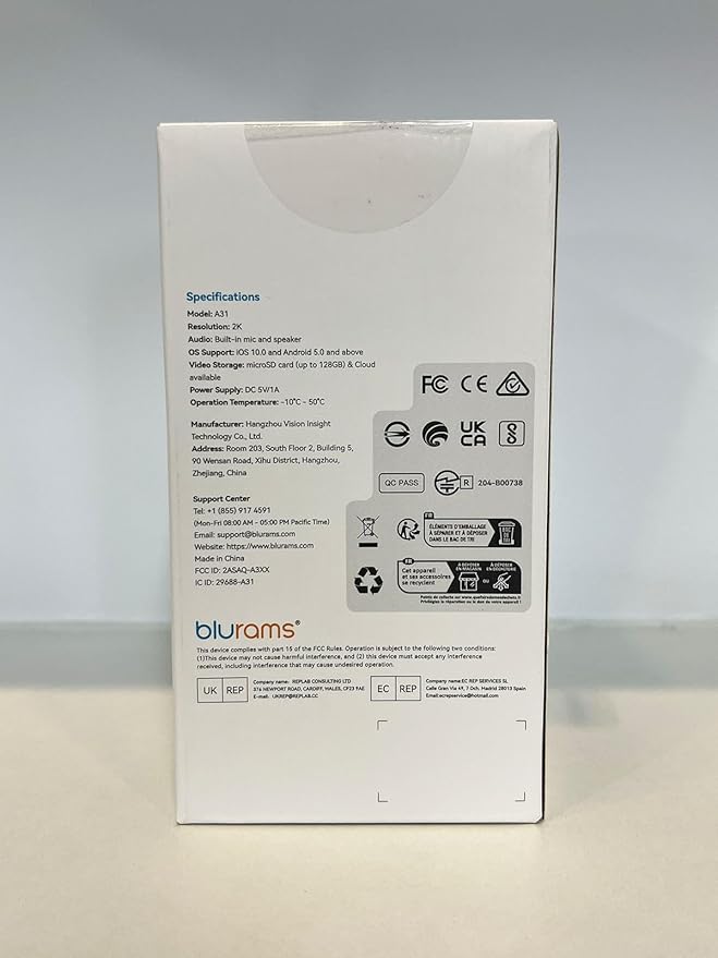 blurams Indoor Camera 2K, Cameras for Home Security 5G&2.4GHz, 360° Pet Camera w/Motion Tracking, Phone App, 2-Way Audio, IR Night Vision, Siren, Works with Alexa & Google Assistant