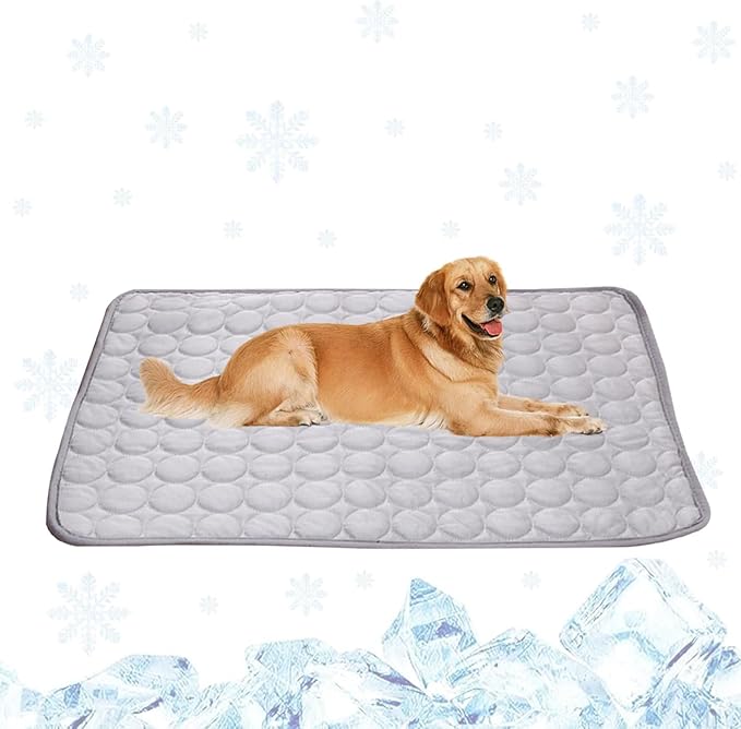Dog Cooling Mat, Cooling Mat for Cats Dogs, Washable Cool Bed, Portable Pet Cool Pads for Dogs & Cats, Home & Outdoor (70cm X 100cm)