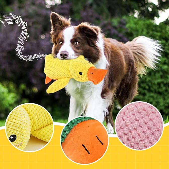 Duck Dog Toy, 2024 New Calming Duck Dog Toy, Dog Toys for Aggressive Chewing Person, Vocalizing Duck Dogs Toy, Indestructible Dog Toys, Cute Plush Stuffed Duck for Indoor Dogs (Pink)