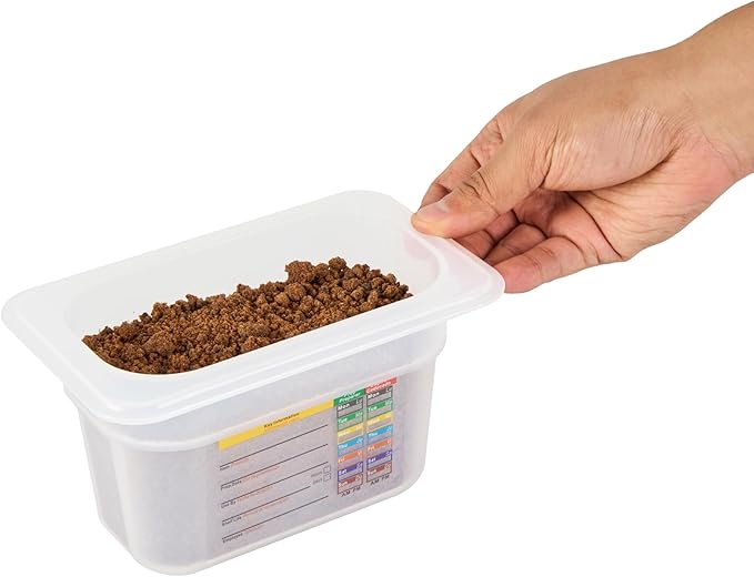 Restaurantware Food Storage Container 1 Pack of 6.8 x 4.2 x 3.9 Inches Plastic Stackable Storage Box White Reusable Label Container Dishwasher Safe For Restaurants And Kitchens