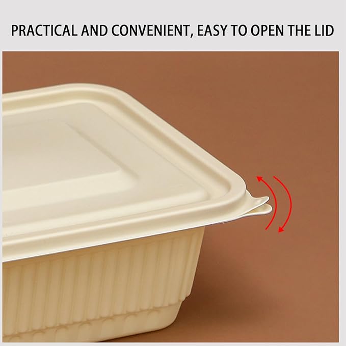 30 Pack of 3-Compartment Disposable Meal Prep Container, 36 Ounce Pre Meal Container, Food Storage Bento Box. Reusable Takeaway Container, Stackable, Microwave Refrigerator Safe.