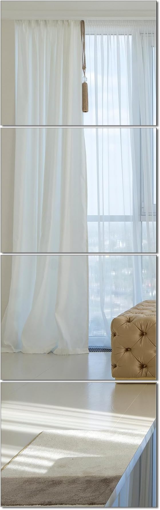 Ruomeng Full Length Wall Mirror Tiles, Gym Mirrors 12" x 15" x 4Pcs Square Wall Mounted Mirror, Frameless Mirror Tiles for Home Gym, Bedroom, Door