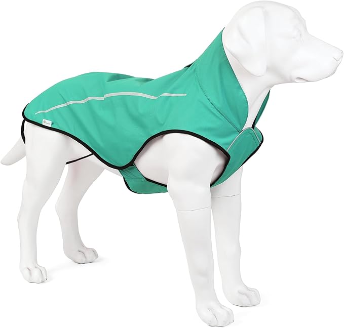 Mile High Life Dog Raincoat, Adjustable Waterproof Reflective Rain Jacket for Small Medium Large Dogs, Lightweight Breathable Pet Rain Coat with Leash Hole(Green,M Chest 26-32")