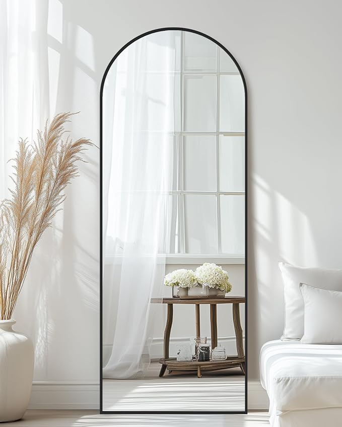 Floor Mirror, 68"×26" Full Length Mirror with Stand for Bedroom Living Room, Black