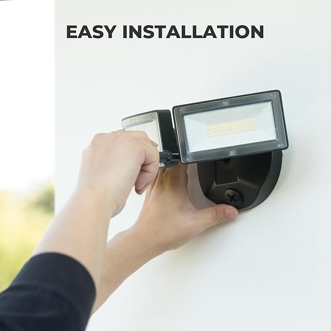 LED Flood Lights Outdoor, 38W 4000LM 5000K Daylight, IP65 Waterproof Security Lights with 2 Adjustable Heads, Exterior Wall Light for House, Garage, Yard (Black)