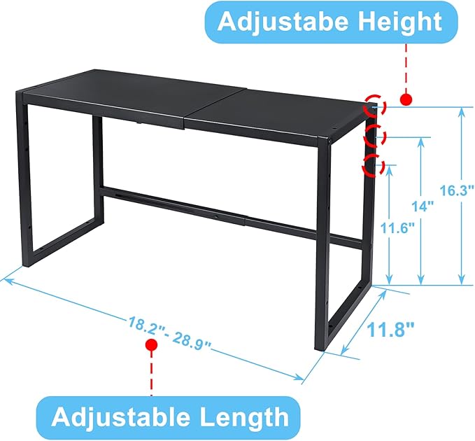 Expandable 110 LBS Heavy Duty Storage Shelves,Metal Shelving Unit for Pots Pans Microwave Small Appliance,Adjustable Storage Rack Shelf Organizer For Kitchen Garage Warehouse Cabinet Closet Pantry